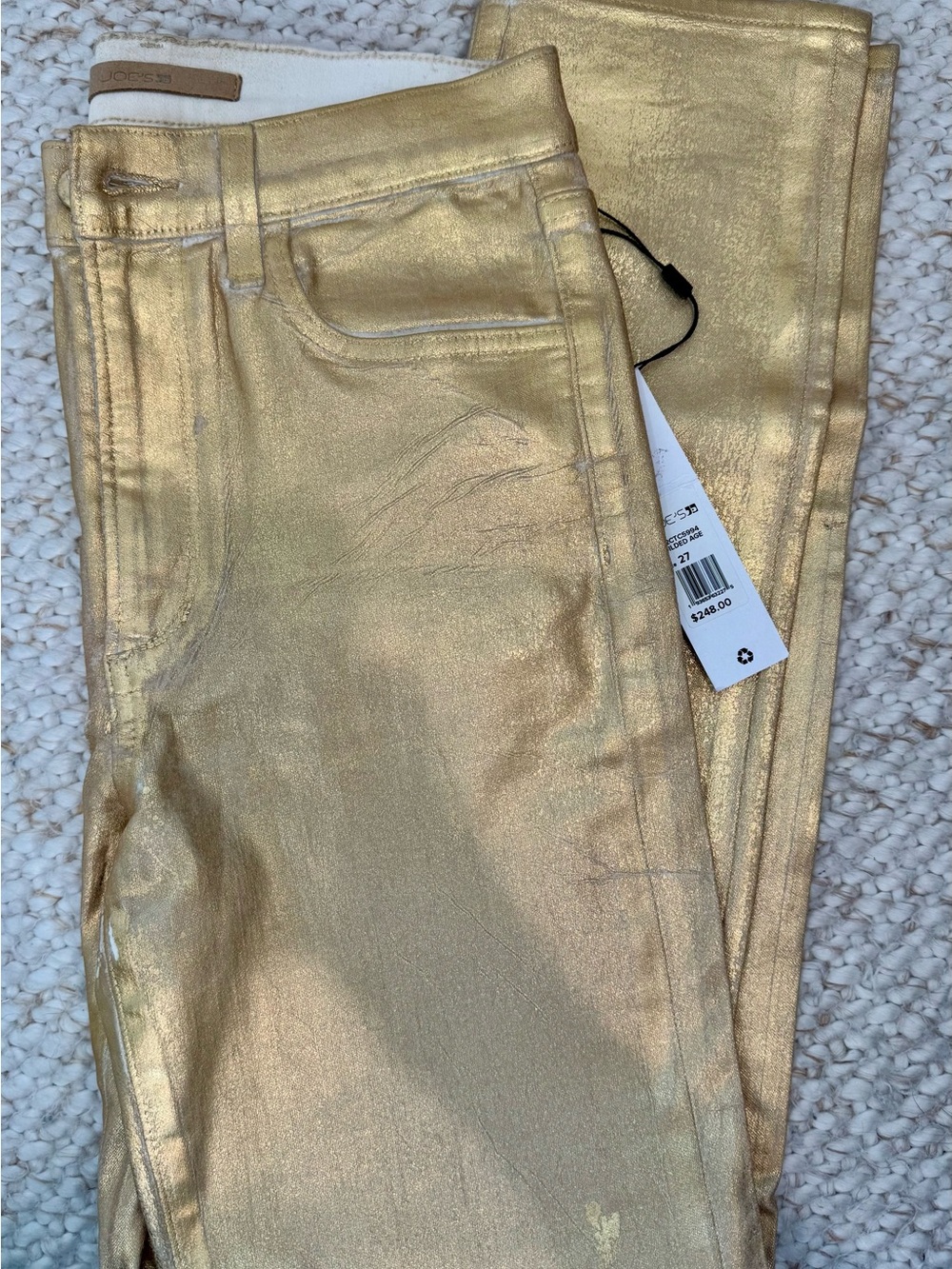 Joe's Jeans Metallic Gold Skinny Jeans